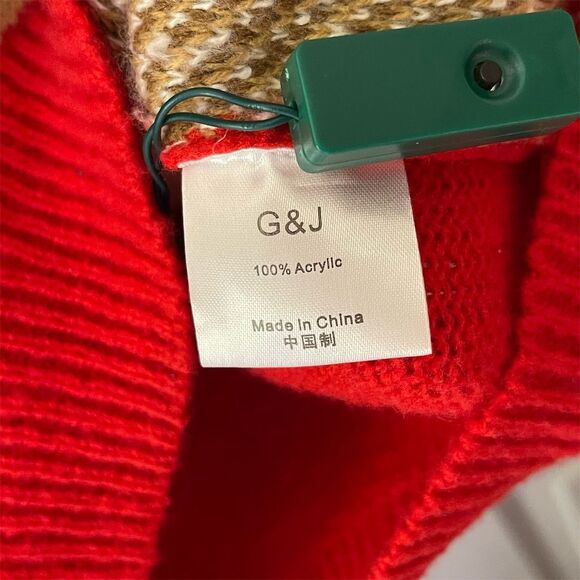 Ugly Christmas Sweater XS Reindeer Real Lights Unisex Holiday - Picture 6 of 6